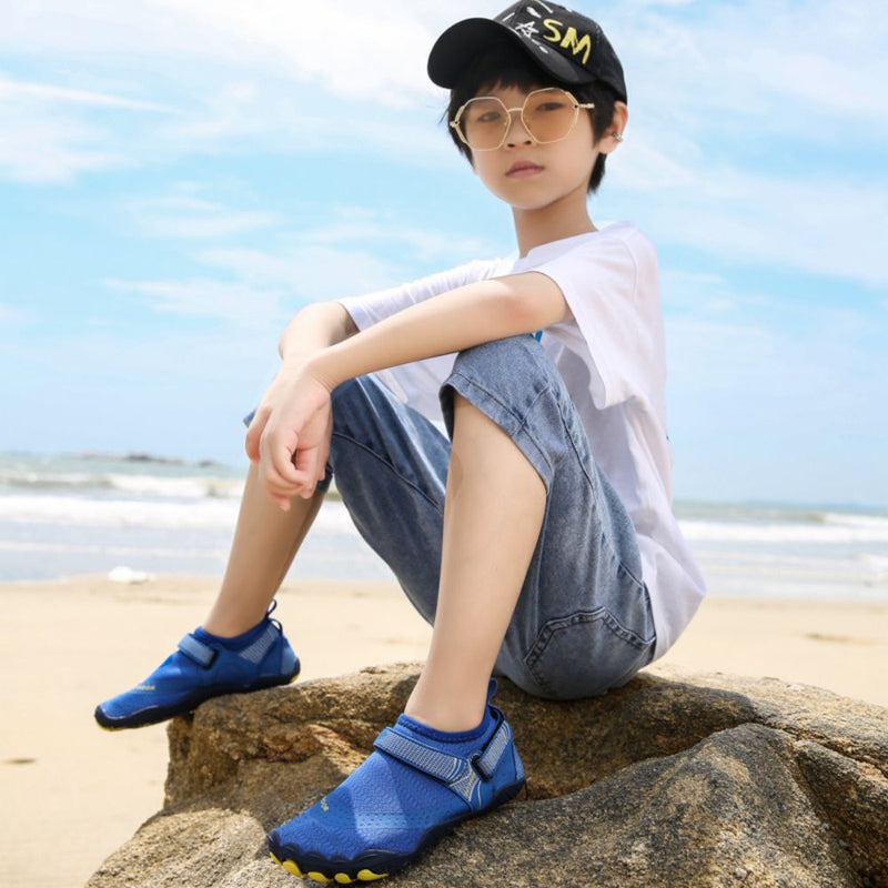Kids Water Shoes Barefoot Quick Dry Aqua Sports Shoes Boys Girls - Klein Blue Size Bigkid US4 = EU36