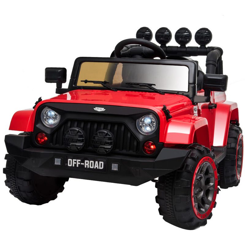 ROVO KIDS Electric Ride On 12V 4WD Jeep Inspired  Car Boys Toy Battery Red