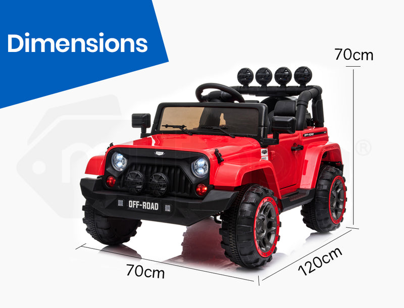 ROVO KIDS Electric Ride On 12V 4WD Jeep Inspired  Car Boys Toy Battery Red