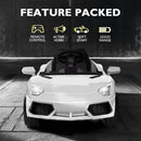 ROVO KIDS Ride-On Car LAMBORGHINI Inspired Electric Toy Battery Remote White