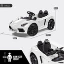 ROVO KIDS Ride-On Car LAMBORGHINI Inspired Electric Toy Battery Remote White