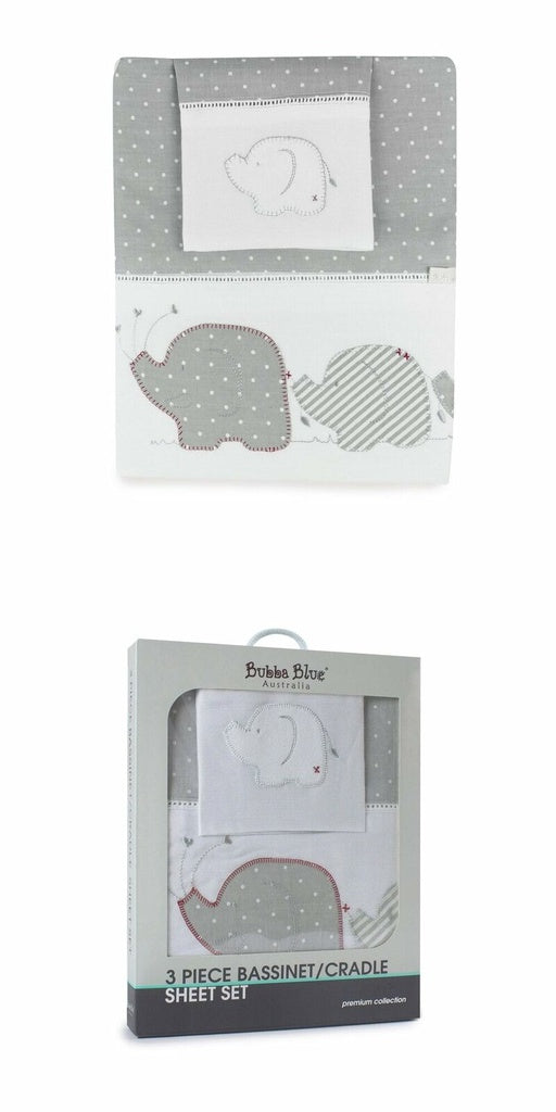 Bubba Blue Petit Elephant Bassinet/Cradle Sheet Set 75331