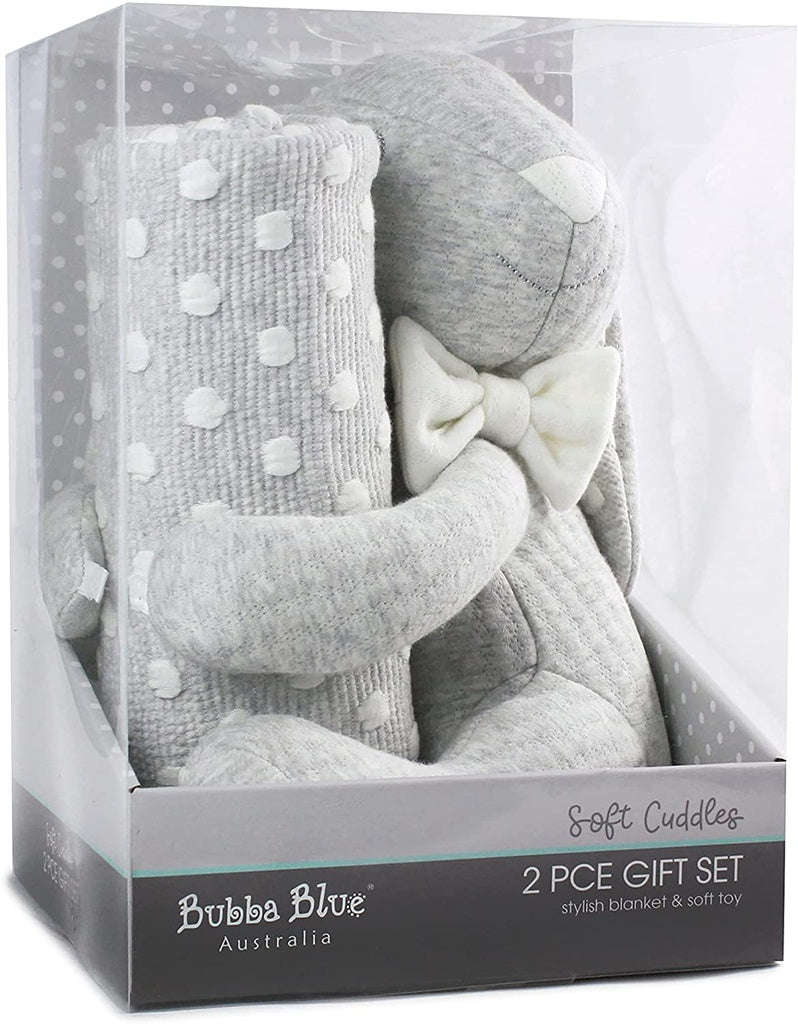 Bubba Blue Grey Soft Cuddles 2Pc Gift Set
