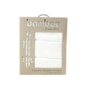 Bubba Blue Bamboo White 3pk Muslin Swaddle Wraps 54152