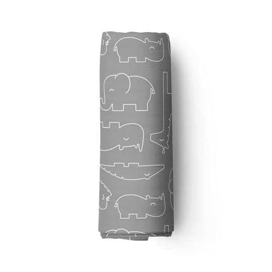 Bubba Blue Ash Grey Safari Bamboo 3pk Muslin Swaddle Wraps BB06592