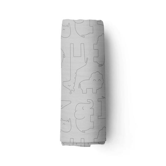 Bubba Blue Ash Grey Safari Bamboo 3pk Muslin Swaddle Wraps BB06592