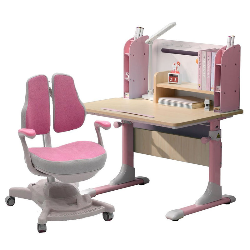 Height Adjustable Children Kids Ergonomic Study Desk Chair Set 80cm Pink AU