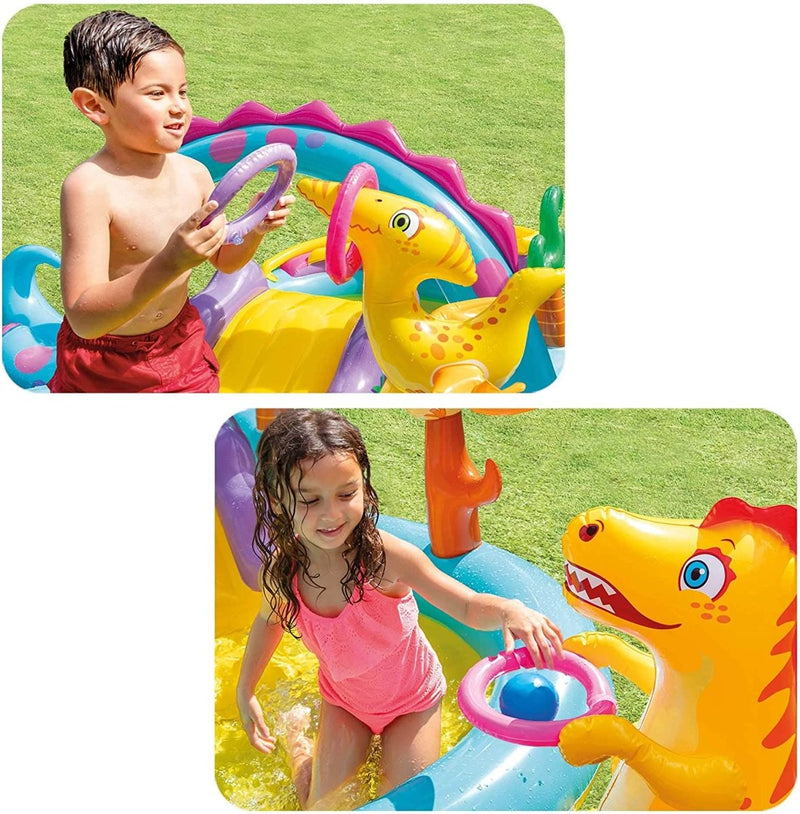 INTEX Dinoland Inflatable Play Centre Paddling Pool & Water Slide 57135NP
