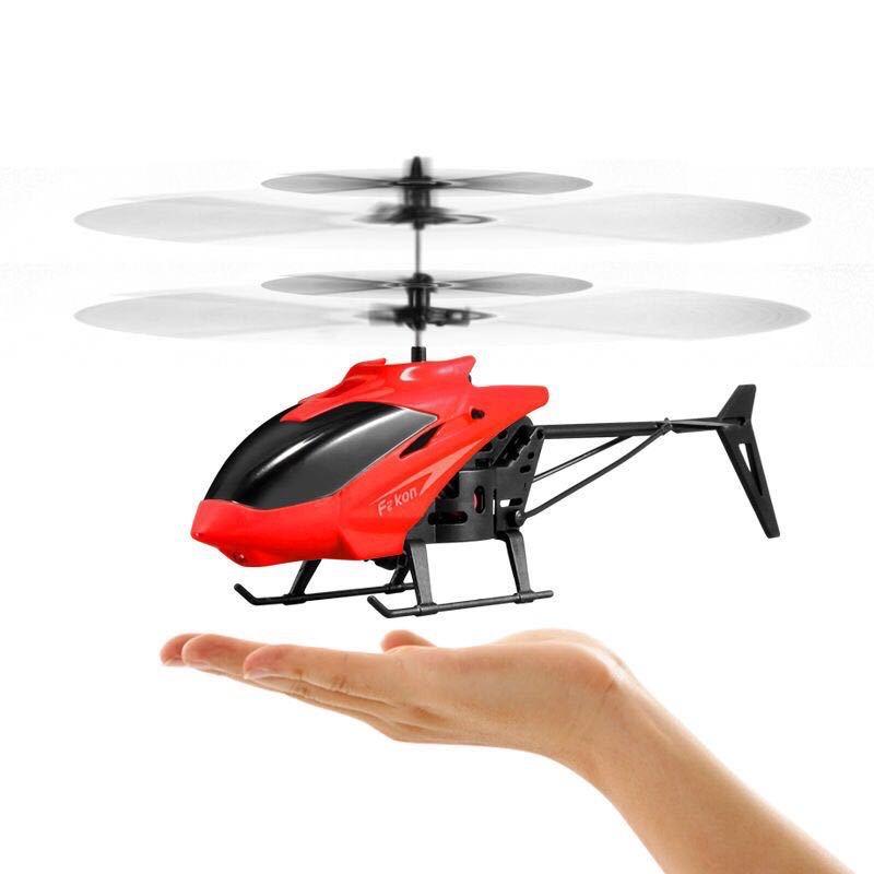 Mini RC Infrared Induction Helicopter Aircraft Drone Flashing Light Toys Christmas Gift Blue