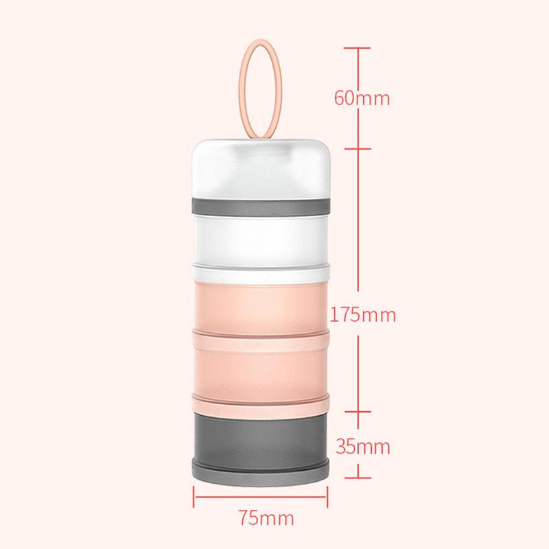 Baby Formula Milk Powder Snack Stackable 4 Layers Dispenser Container Infant Toddler Pink Blue