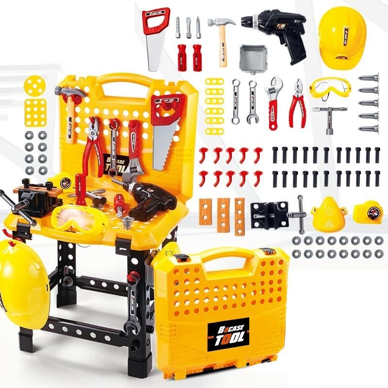 Toy Power Workbench, Kids Power Tool Bench Construction Set with Tools and Electric Drill