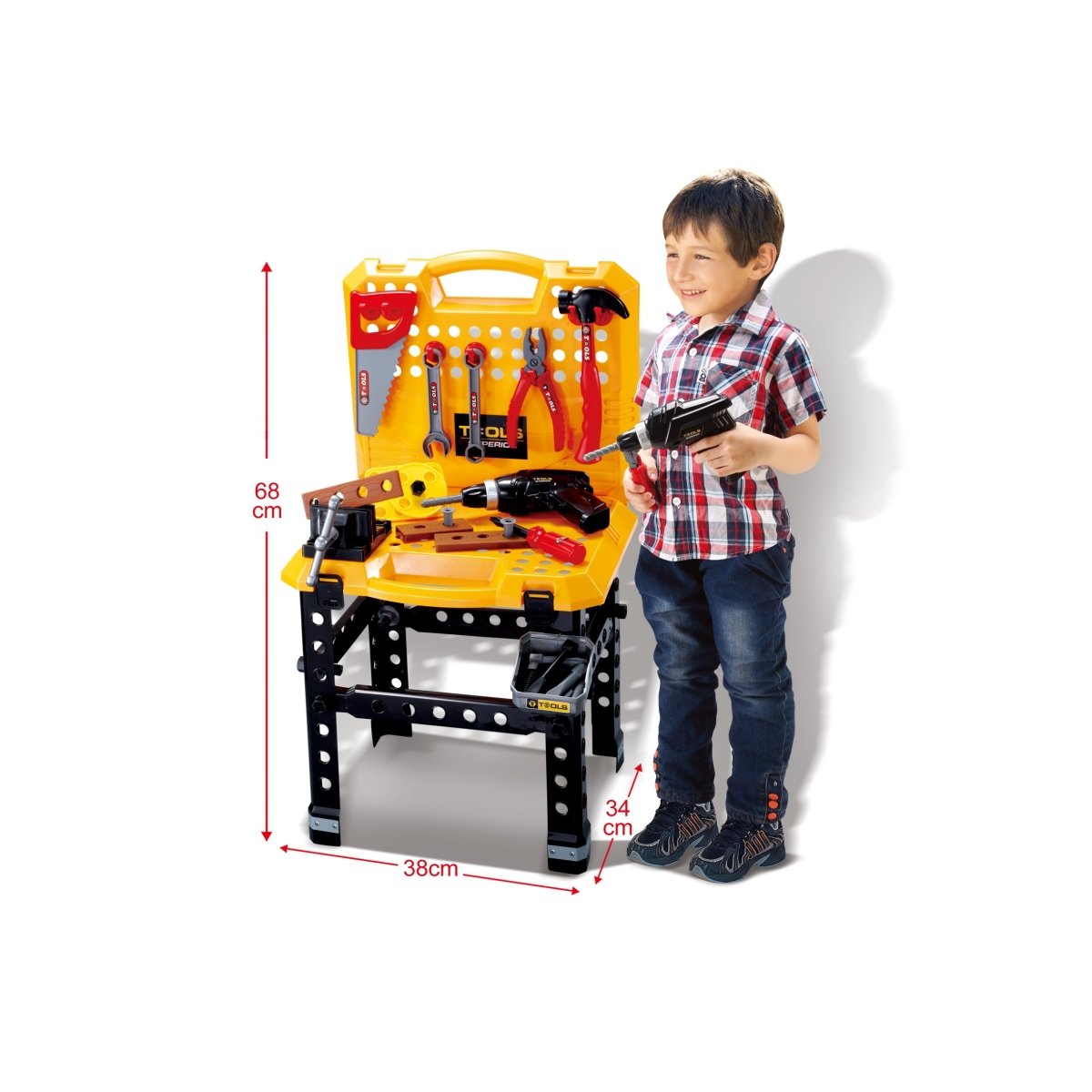 Toy Power Workbench, Kids Power Tool Bench Construction Set with Tools