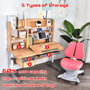 Solid Rubber Wood Height Adjustable Children Kids Ergonomic Study Desk Chair Set Blue Chair 120cm AU