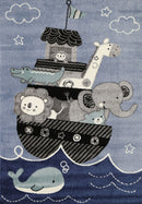Nova Kids Blue Animal Arc Rug 120x170 cm