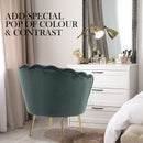 La Bella Shell Scallop Green Armchair Lounge Chair Accent Velvet