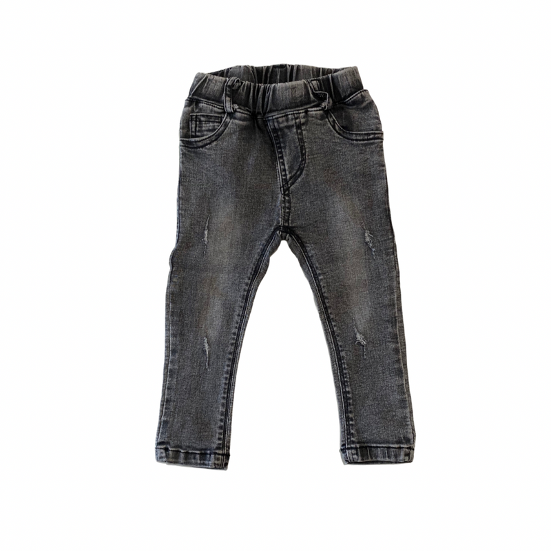 MLW By Design - Distressed Black Wash Jeans | 3-4 Years