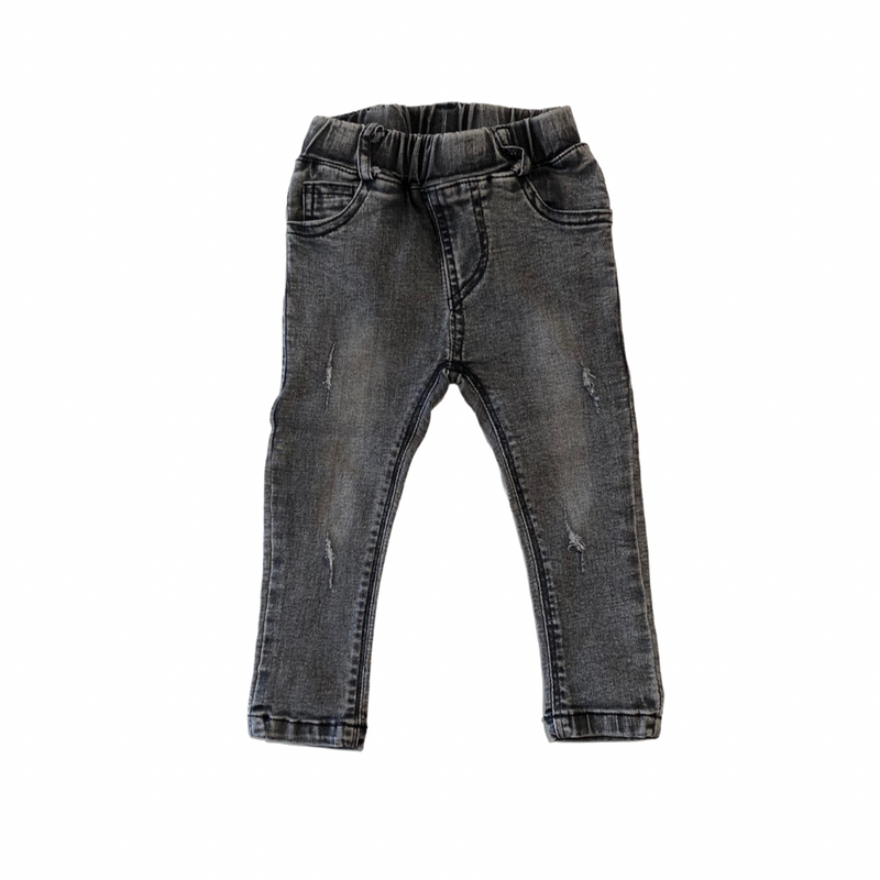 MLW By Design - Distressed Black Wash Jeans |5-6 Years