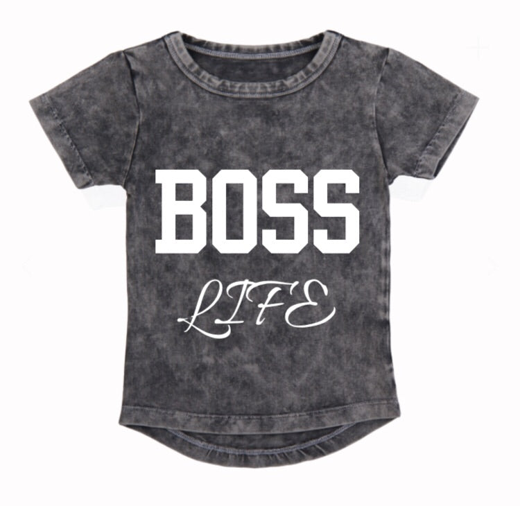 MLW By Design - Boss Life Stonewash Tee | Short Sleeve | Size 0