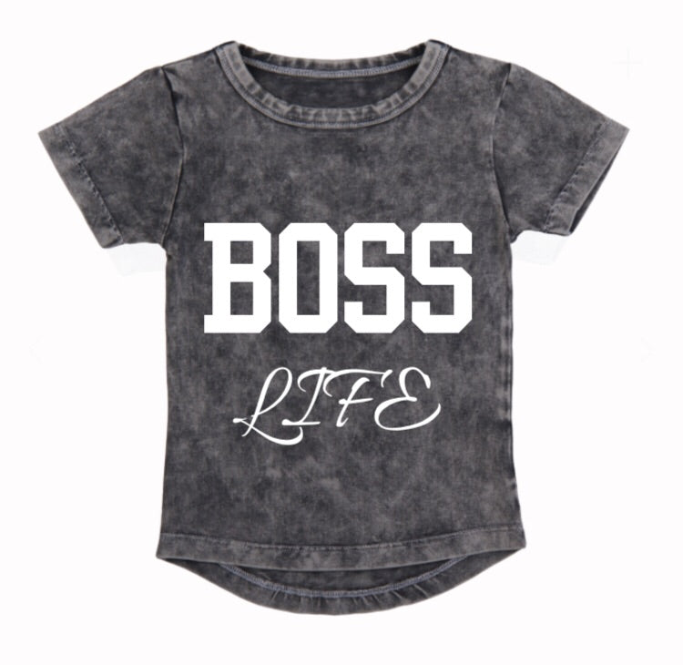MLW By Design - Boss Life Stonewash Tee | Short Sleeve | Size 1