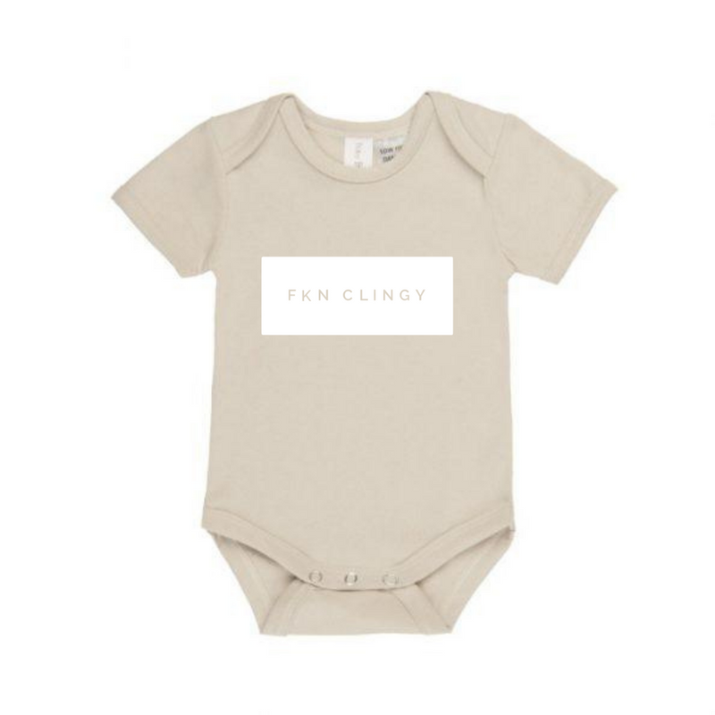MLW By Design - FKN CLINGY™ Bodysuit | White Print | 6-12 Months