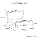 King Size Bed Frame Linen Fabric Beige Oak Wood White Washed Finish Slat Base Mattress Support