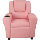 PU Leather Kids Recliner with Drink Holder