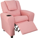 PU Leather Kids Recliner with Drink Holder