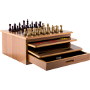 10 in 1 Wooden Chess Board Games Slide Out Checkers House Unit Set
