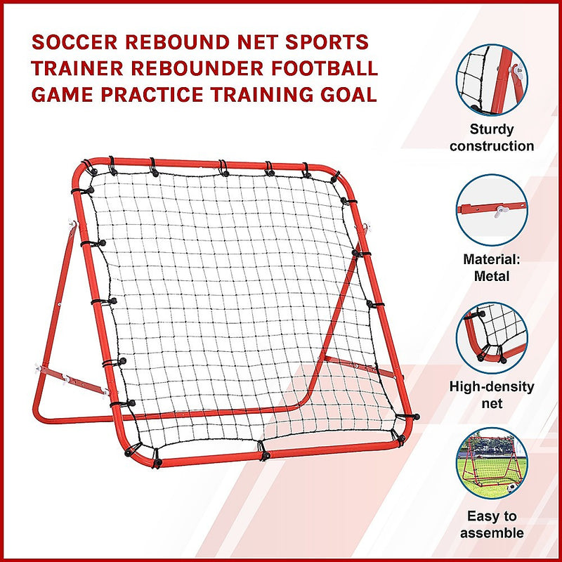 Soccer Rebound Net Sports Trainer Rebounder Football Game Practice Training Goal