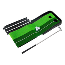 Indoor Practice Putting Green 2.5m Mat Inclined Ball Return Fake Grass 2 Holes