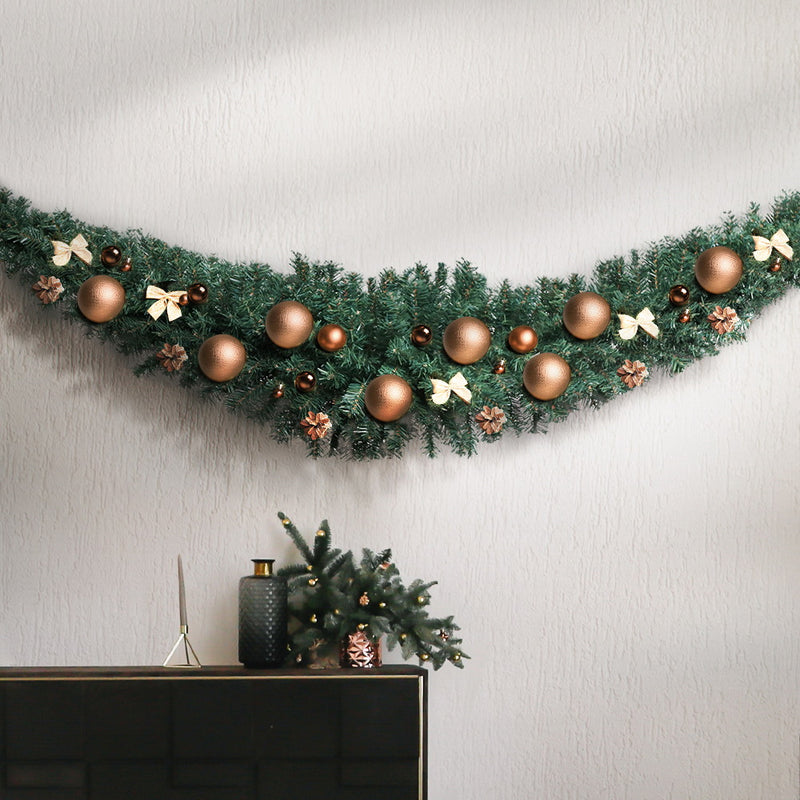 Jingle Jollys Christmas Garland 2.4M Xmas Tree Decoration Green