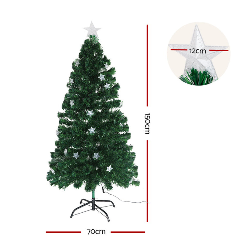 Jingle Jollys Christmas Tree 1.5M LED Xmas trees with Lights Multi Colour