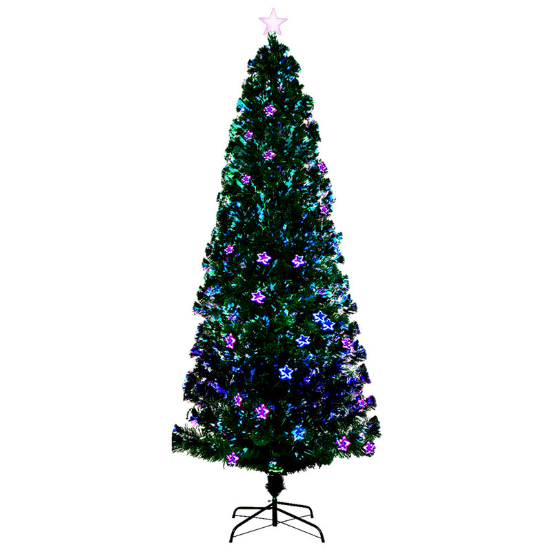 Jingle Jollys Christmas Tree 2.4M LED Xmas trees with Lights Multi Colour