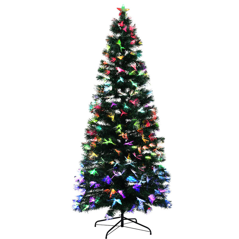 Jingle Jollys Christmas Tree 2.1M 7FT LED Xmas Multi Colour Lights Optic Fibre