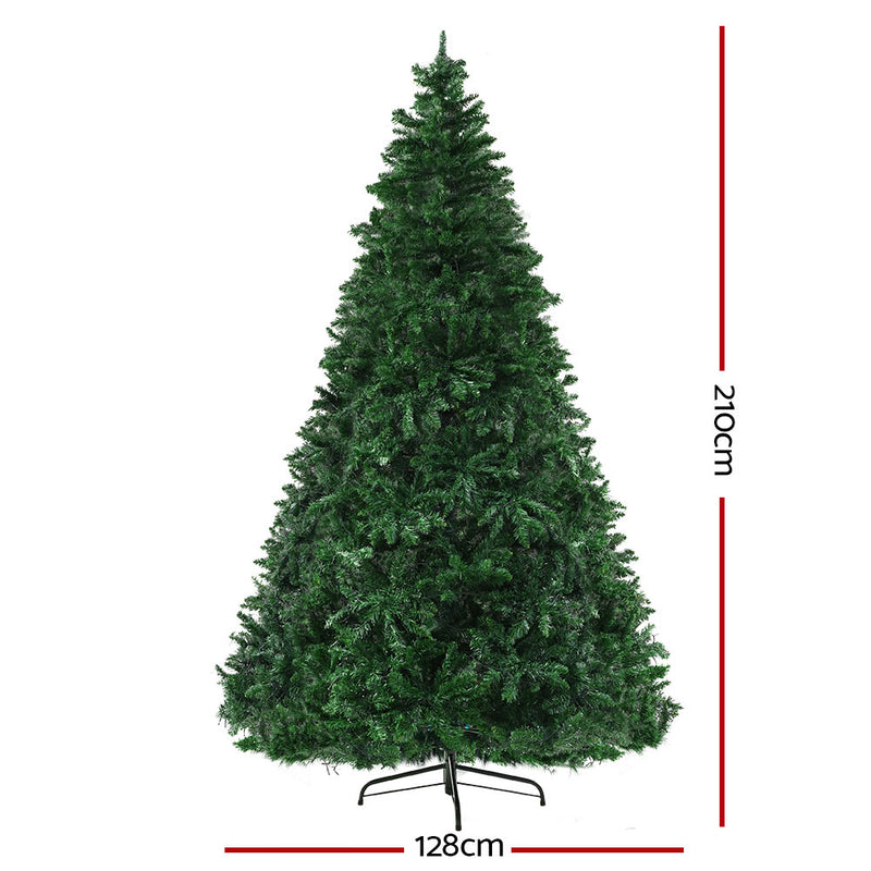 Jingle Jollys Christmas Tree 2.1M Green With 1134 LED Lights Multi Colour