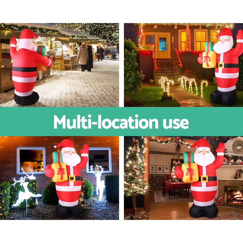 Jingle Jollys Christmas Inflatable Santa 2.4M Outdoor Xmas Decorations Lights