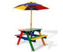 Keezi Kids Wooden Picnic Bench with Umbrella