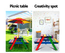 Keezi Kids Wooden Picnic Bench with Umbrella