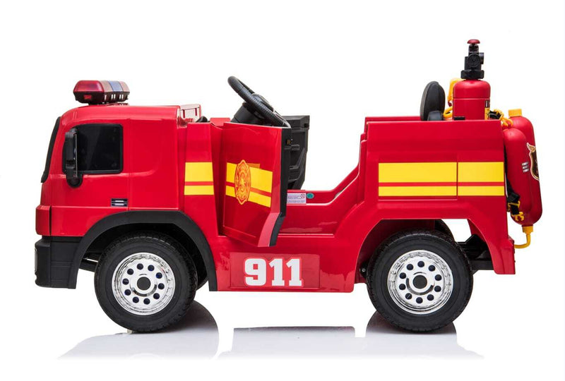 Little Riders Kids Ride On Car Fire Rescue Truck 12V