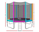 10FT Round Trampolines Multi-coloured