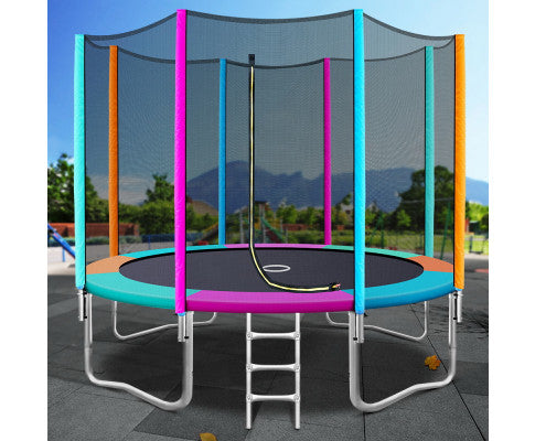 10FT Round Trampolines Multi-coloured