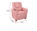 Kids Leather Recliner Chair With Drink Holder