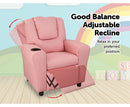 Kids Leather Recliner Chair With Drink Holder