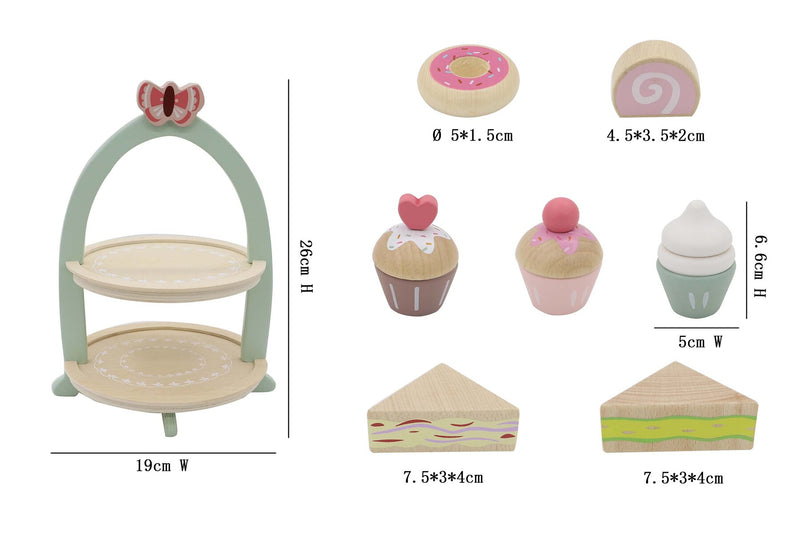 WOODEN HIGH TEA STAND PLAYSET