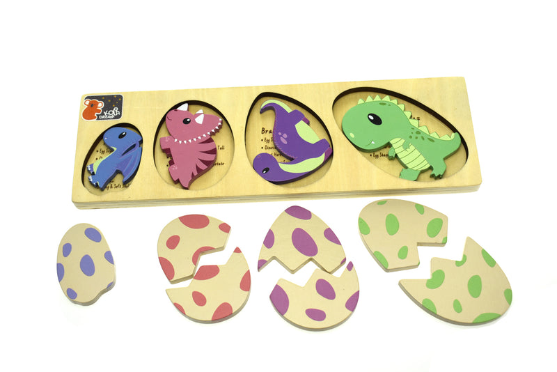 DINOSAUR EGGS WITH FACTS 2 LAYERS PUZZLE BOARD