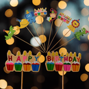 CAKE TOPPER BIRTHDAY ANIMAL STICK 9PC
