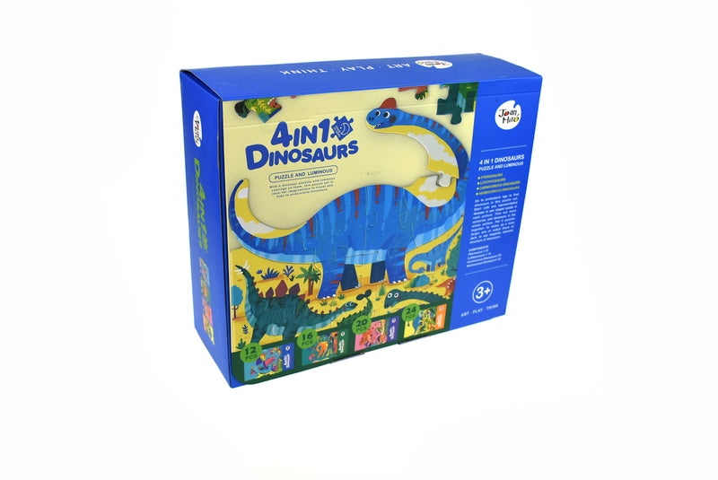 4 IN 1 DINOSAURS GLOW IN THE DARK JIGSAW PUZZLES